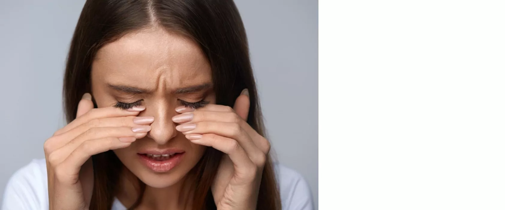 A woman upset and crying