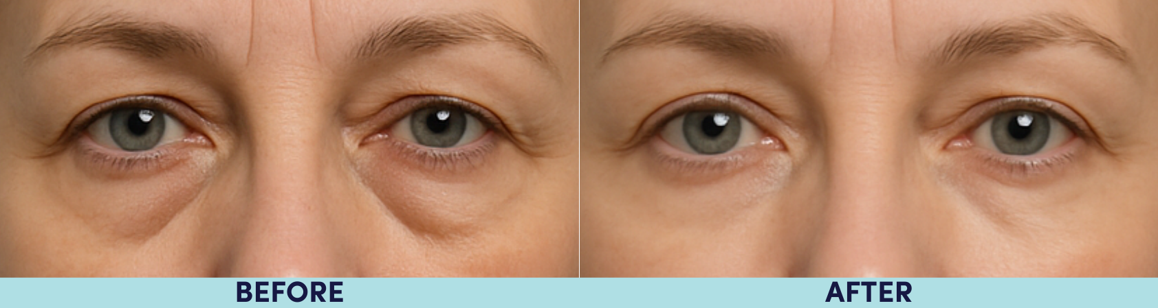 Lower eye lid blepharoplasty before and after