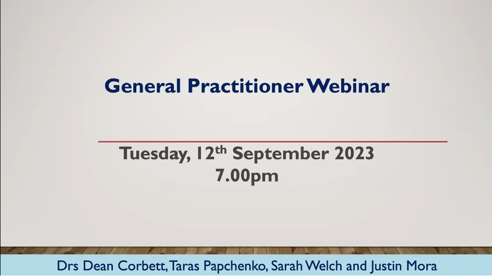 Annual GP Webinar 2023